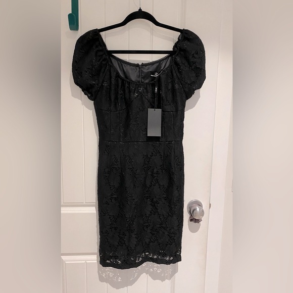Little Black Dress Flower Embroidery - Picture 1 of 5